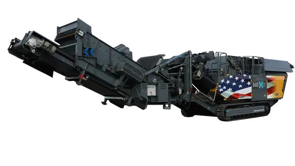 Side profile of the RM 120X, the biggest mobile impactor in the RUBBLE MASTER lineup.