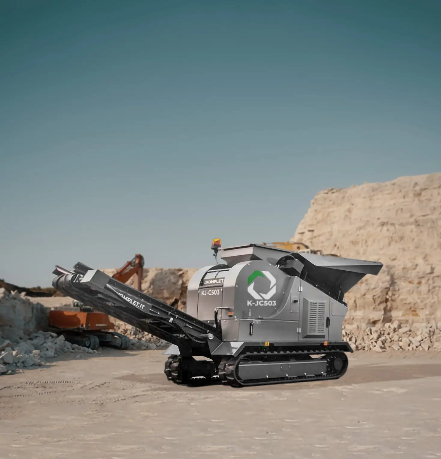 Komplet K-JC 503 compact tracked jaw crusher.